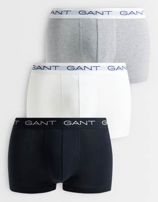 Gant Boxershorts trunk 3er-Pack Schwarz Grau Weiß - Größe S - Bild 7