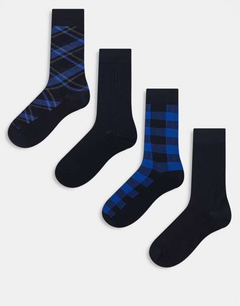 GANT 4-pack check and stripe socks in navy - view 1