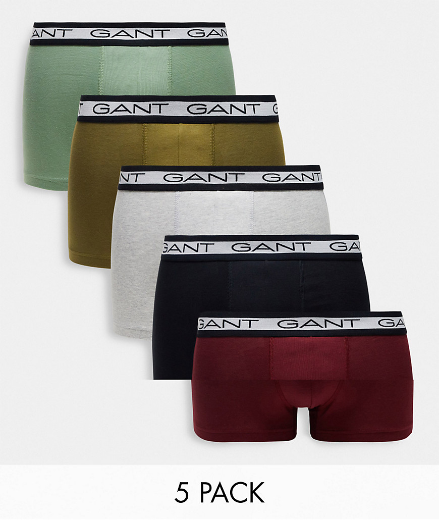 GANT 5 pack trunks in navy, blue, red and gray