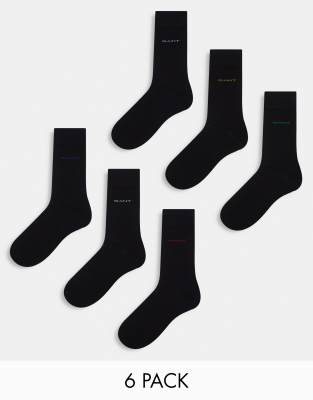 6-pack socks with logo in black