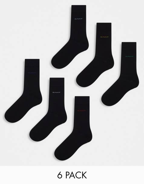 GANT 6 pack socks with logo in black - view 1