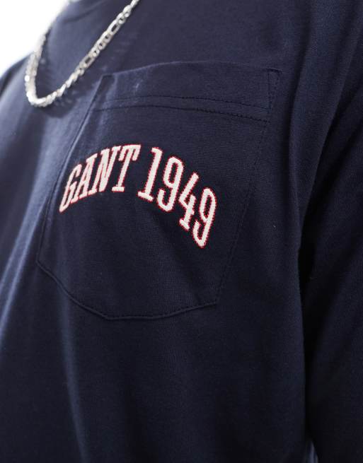 GANT - 75th Anniversary Capsule - Marineblå T-shirt med lomme med 1949-logo, 3 af 4