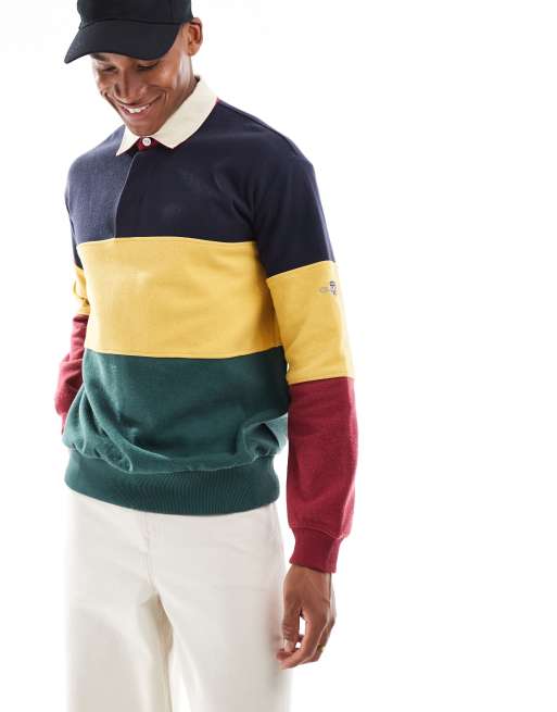 Gant - 75th Anniversary Capsule - Rugbyshirt met kleurvlakken in marineblauw