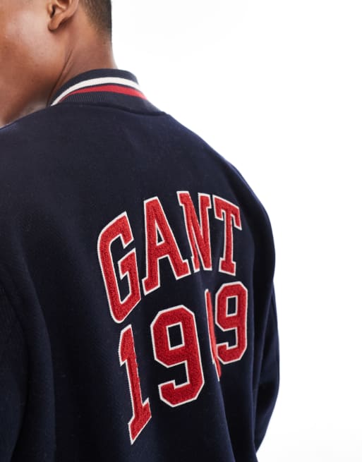 GANT 75th Anniversary Capsule wool varsity jacket with logo in navy, 2 of 5