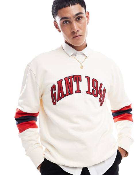 GANT - 75th Anniversary - Sweat effet color block avec logo 1949 - Crème - view 1