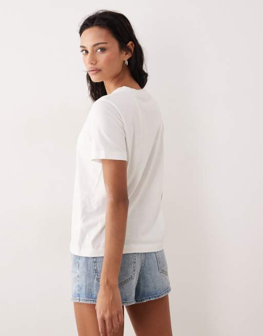 GANT - Aansluitend T-shirt met klein logo in eirerschaalwit, 2 van 4