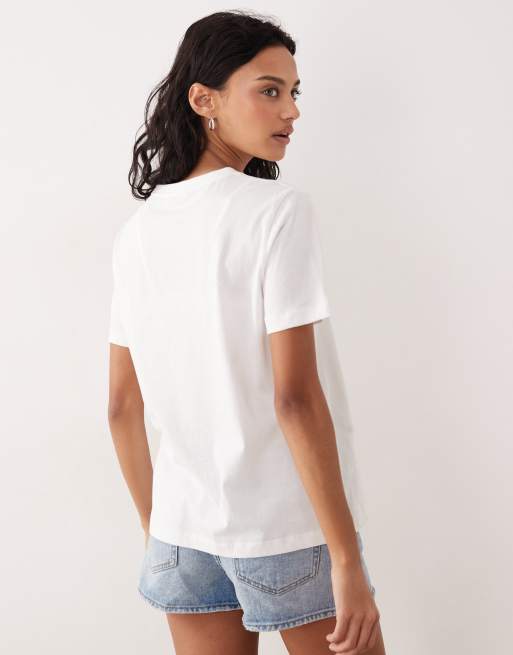 GANT - Aansluitend T-shirt met logo in collegestijl op de borst in eierschaalwit, 2 van 4