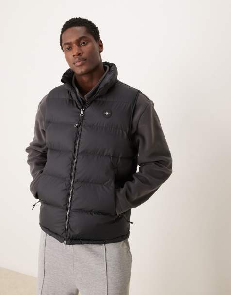 GANT active cloud hooded puffer vest in black - view 1