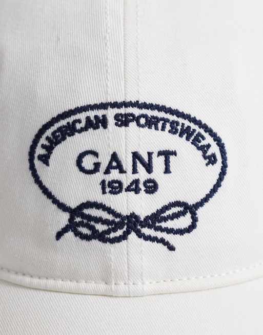 GANT – Äggskalsvit keps i bomullstwill med vintagelogga, 2 av 3