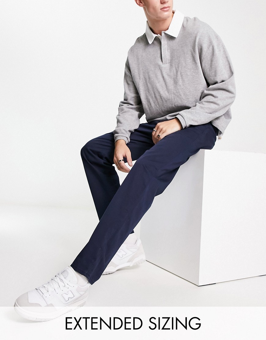 Allister straight fit twill chinos in navy