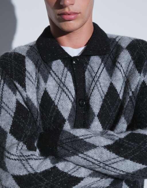 GANT alpaca blend polo cardigan in black, 2 of 5