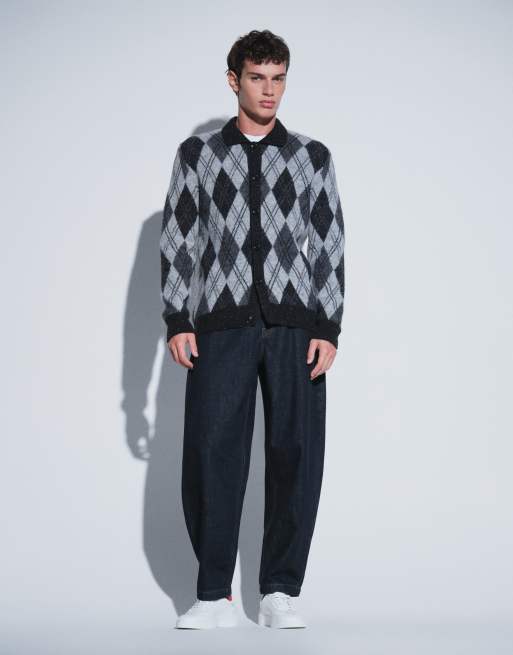 GANT alpaca blend polo cardigan in black, 3 of 5