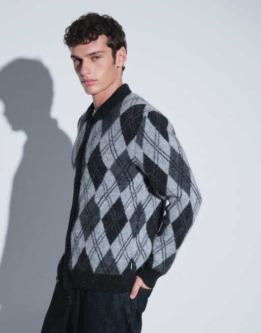 GANT alpaca blend polo cardigan in black, 4 of 5