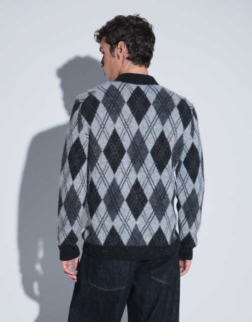GANT alpaca blend polo cardigan in black, 5 of 5