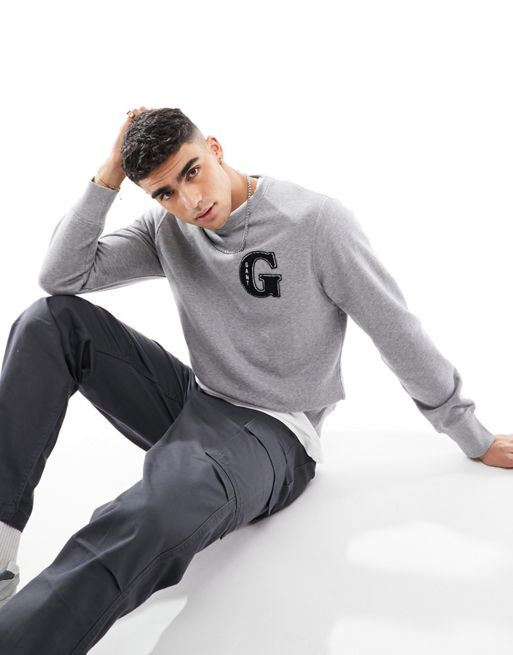 GANT applique G logo sweatshirt Grey in grey marl