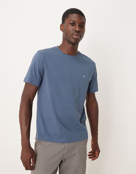 GANT – Archive – Blå t-shirt med vapensköldslogga - view 1