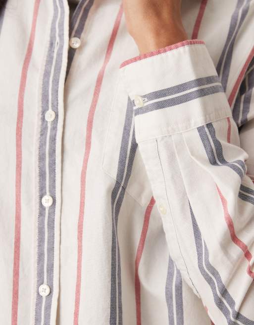 GANT - Archive - Gestreept oxford overhemd met ruimvallende pasvorm en logo in wit, 3 van 4