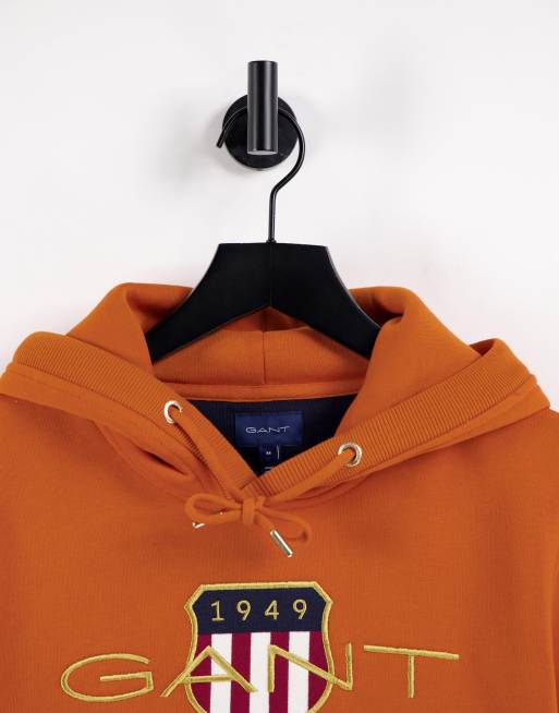 Gant - Archive - Hoodie met schildlogo in savannah oranje, 3 van 4
