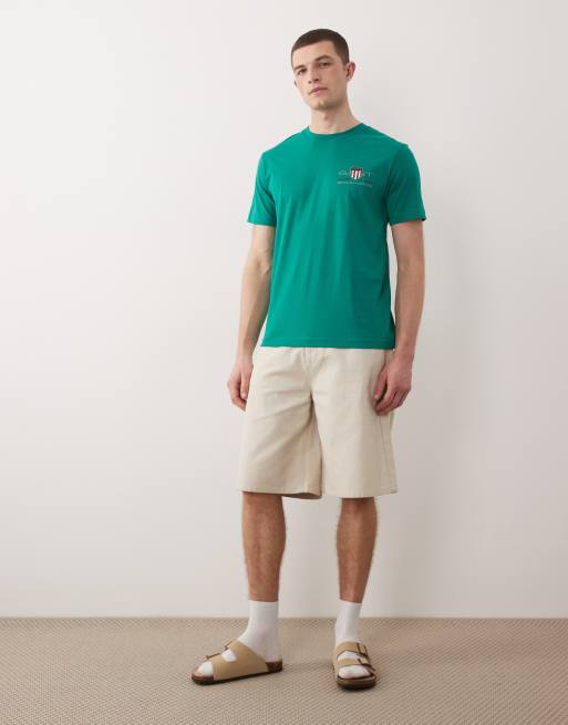 GANT archive logo t-shirt in green, 2 of 5