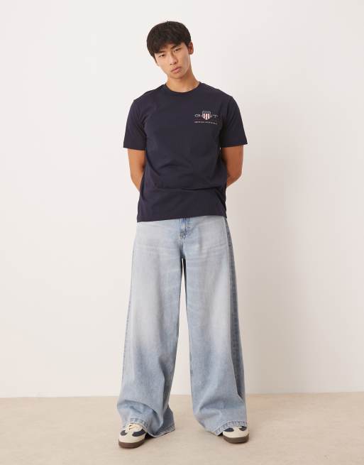 GANT - Archive - Regular-fit T-shirt met klein logo in marineblauw, 2 van 4