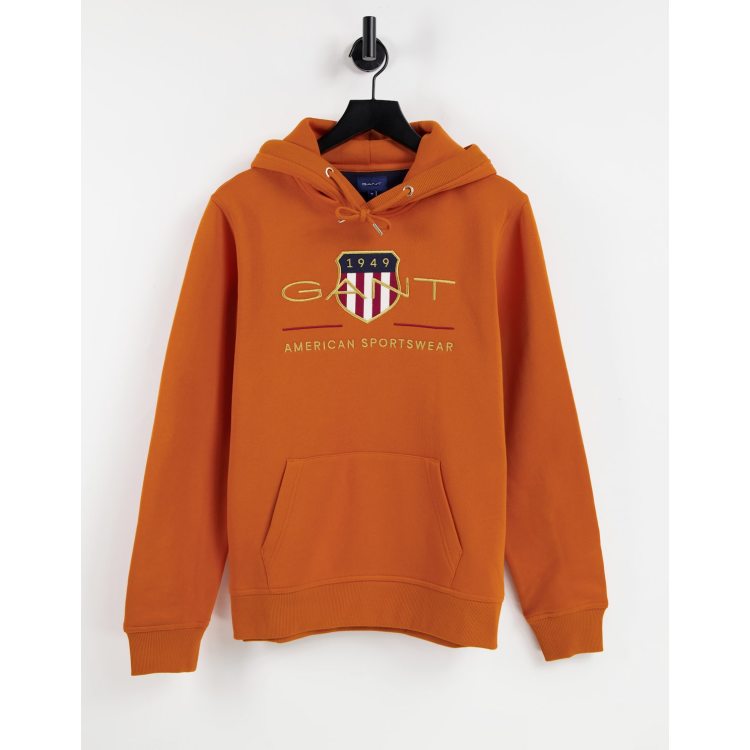 Orange shop gant hoodie