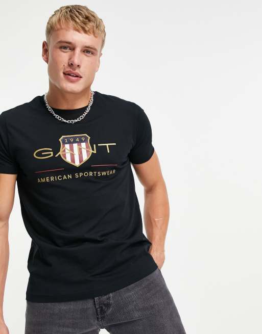 GANT archive logo T-shirt in black | ASOS