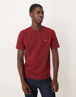 Gant Original Regular Shield T Shirt Red In Red