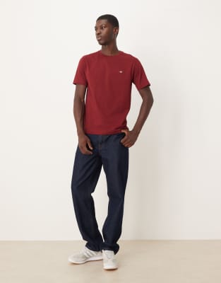Gant Original Regular Shield T Shirt Red In Red