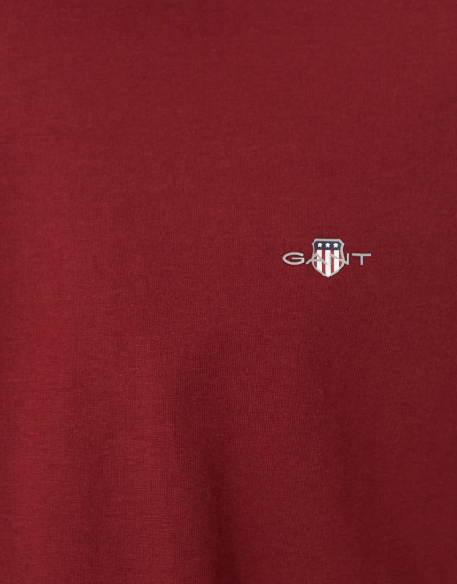 GANT archive shield logo t-shirt in dark red, 4 of 5