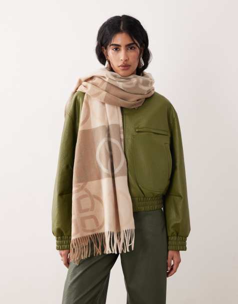 GANT – Beige halsduk i ylle med monogram - view 1