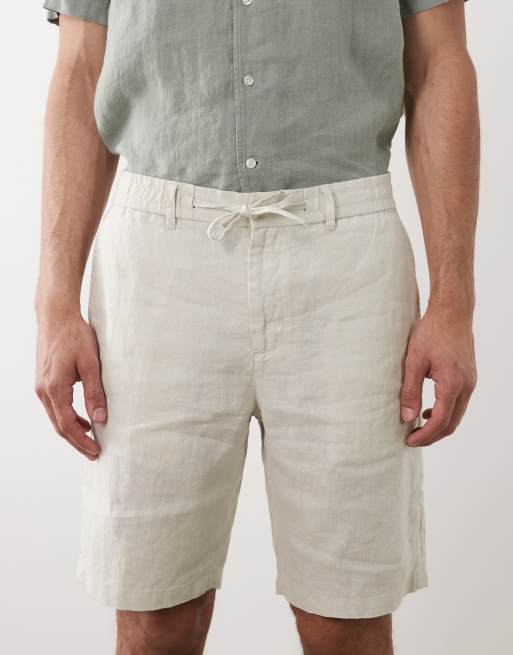 GANT – Beige shorts i 100% linne med dragsko, 4 av 5