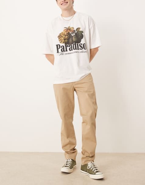 GANT – Beżowe dopasowane chinosy z diagonalu - view 1