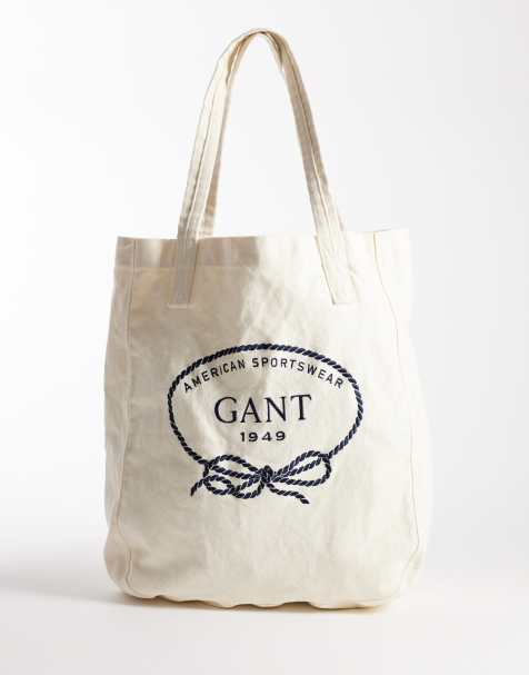 GANT – Biała torba typu tote z logo w stylu vintage - view 1