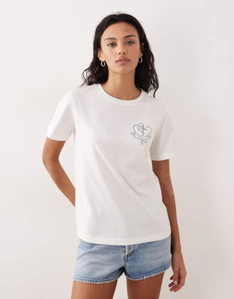 GANT – Biały dopasowany T-shirt z małym logo w stylu vintage - view 1
