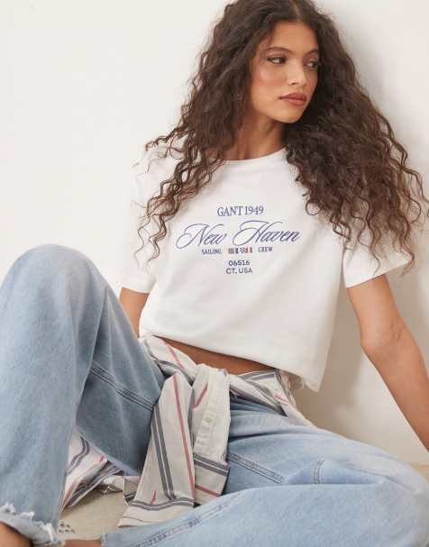 GANT embroided 1949 logo t-shirt in white