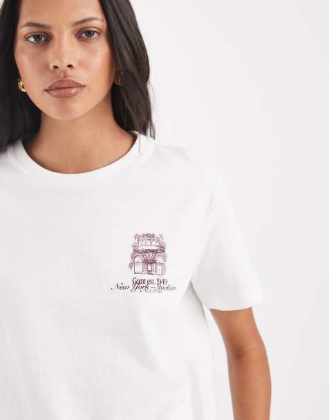 Gant – Biały T-shirt z logo - view 1