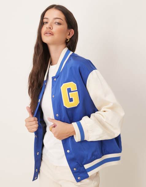 GANT - Blå bomber-jakke med letterman-logo i varsity-design - view 1