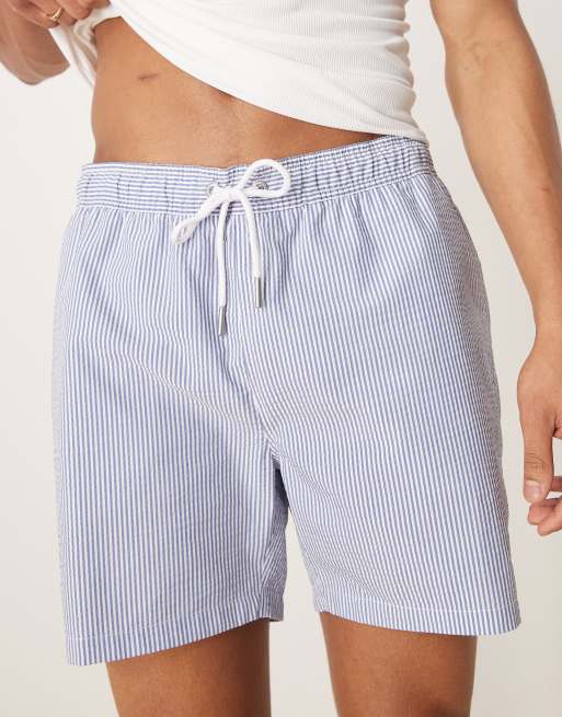 GANT – Blårandiga badshorts i bäckebölja med sköldlogga, 2 av 4