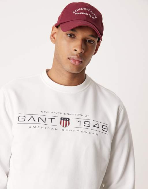 GANT – Bluza w kolorze złamanej bieli z logo 1949 z tarczą na piersi