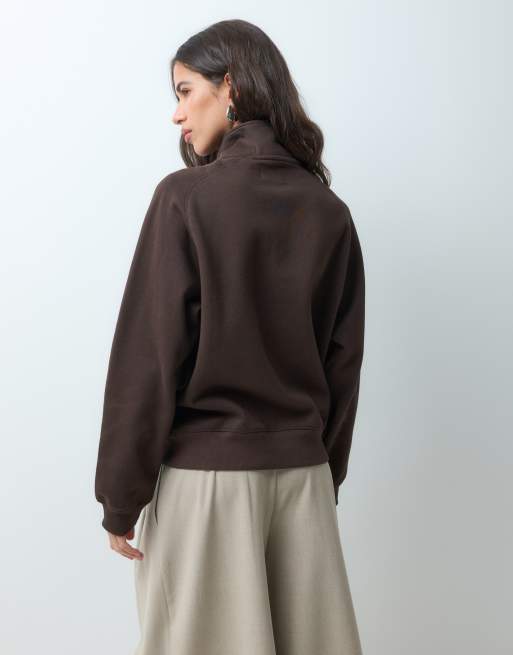 GANT bluza z krótkim zamkiem w kolorze brązowym, 4 z 4