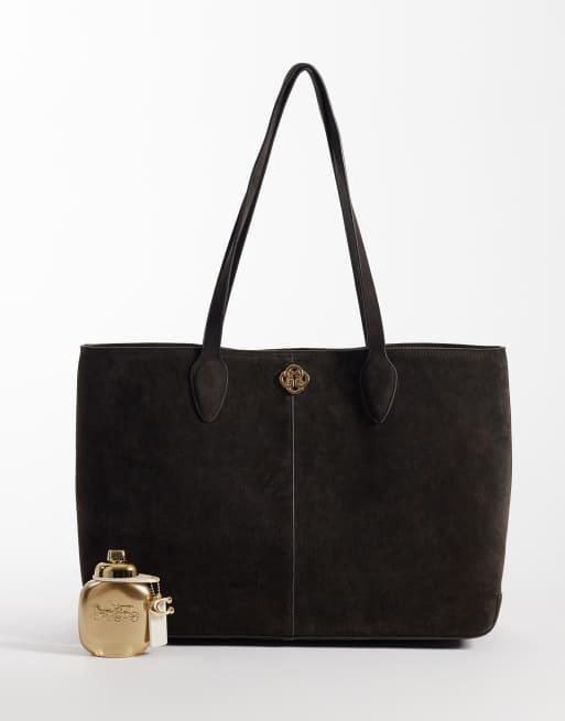 Gant - Bolso tote negro estilo shopper de ante auténtico, 2 de 4