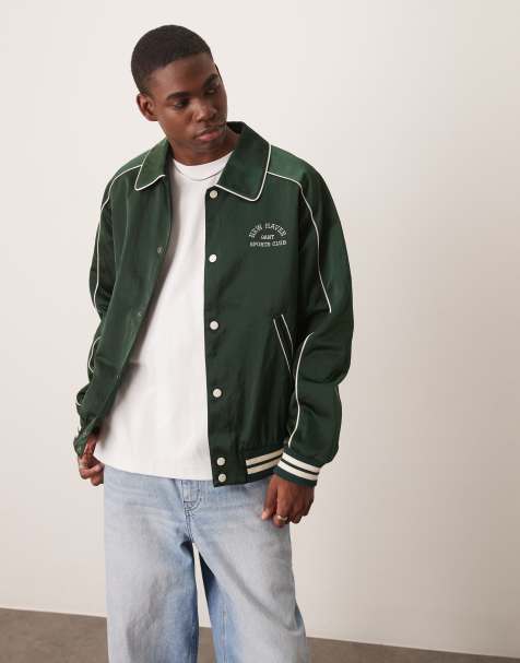 GANT - Bomber stile college verde con scritta di club sportivo - view 1
