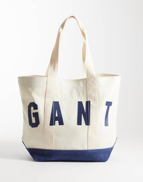GANT - Borsa shopper color crema con logo stile college - view 1