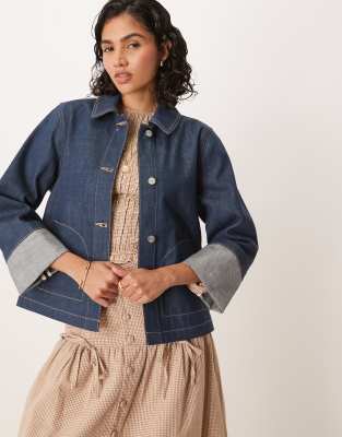 GANT boxy denim jacket in dark blue - view 1