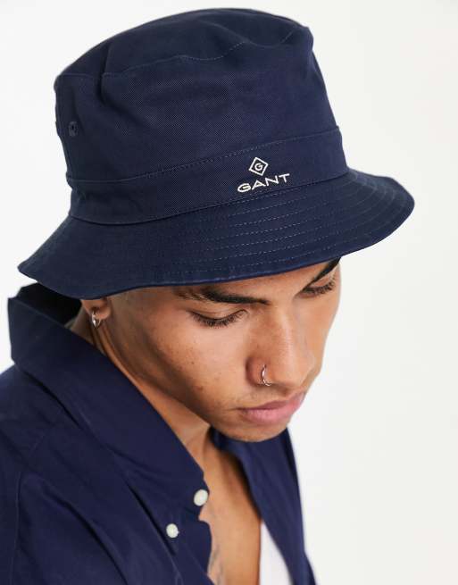 Gant bucket hat in navy with small logo | ASOS