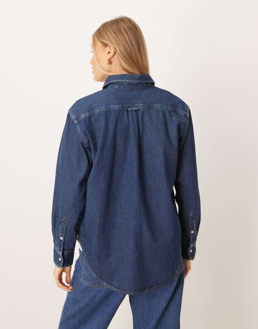 GANT - Camicia comoda blu scuro in denim, 2 di 4