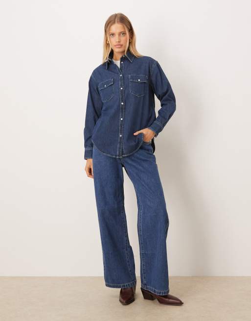 GANT - Camicia comoda blu scuro in denim, 3 di 4
