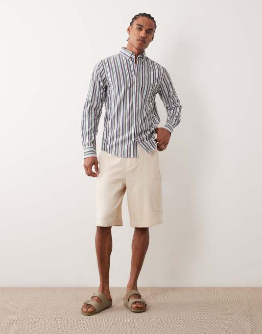 GANT - Camicia elegante vestibilità classica in popeline verde a righe, 2 di 5