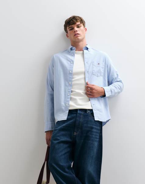 Gant camicia Oxford classica regular fit azzurro chiaro - view 1