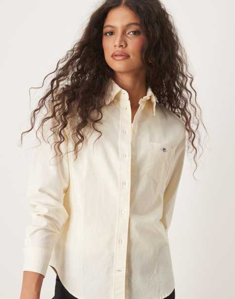 GANT - Camicia Oxford regular fit gialla a righe con logo - view 1
